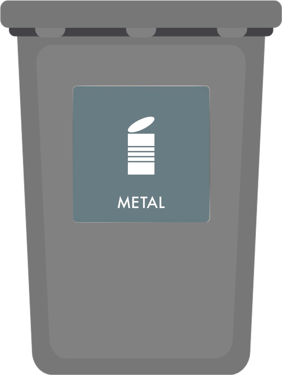 Affaldspiktogram udendørs 12x12cm alu, Metal