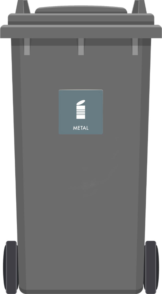 Affaldspiktogram udendørs 12x12cm alu, Metal