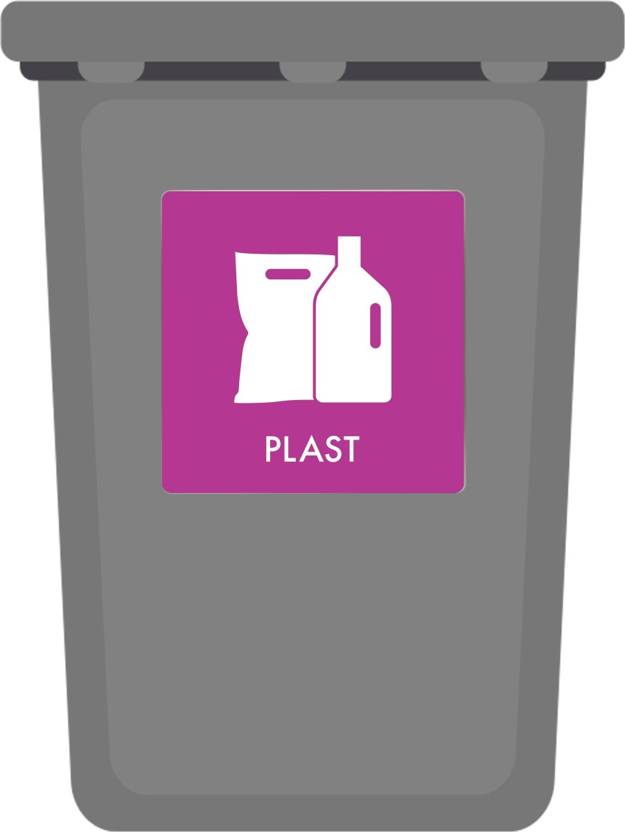 Affaldspiktogram udendørs 12x12cm alu, Plast