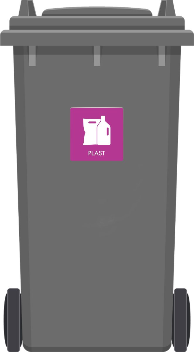 Affaldspiktogram udendørs 12x12cm alu, Plast