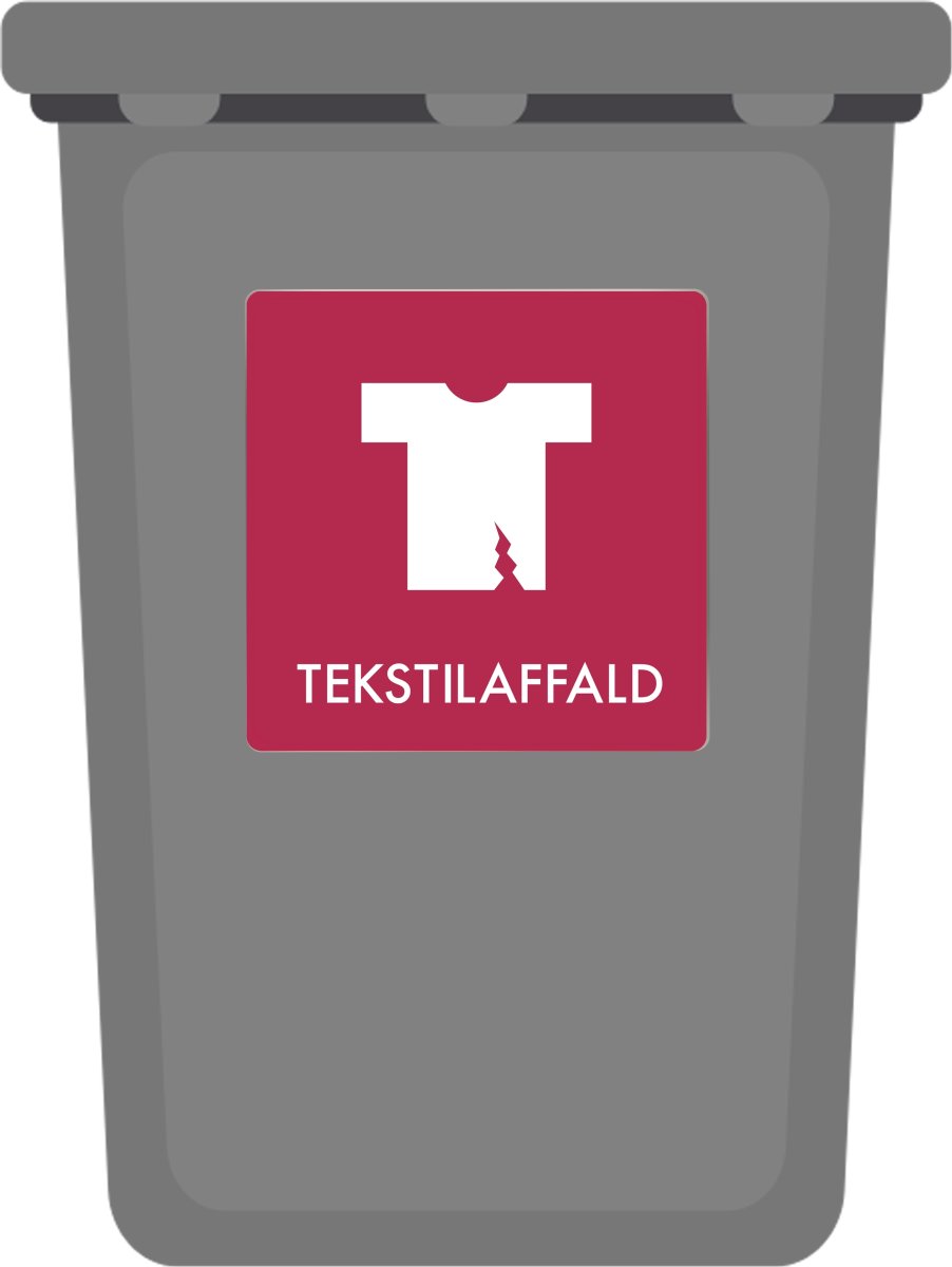 Affaldspiktogram udendørs 12x12 alu, Tekstilaffald