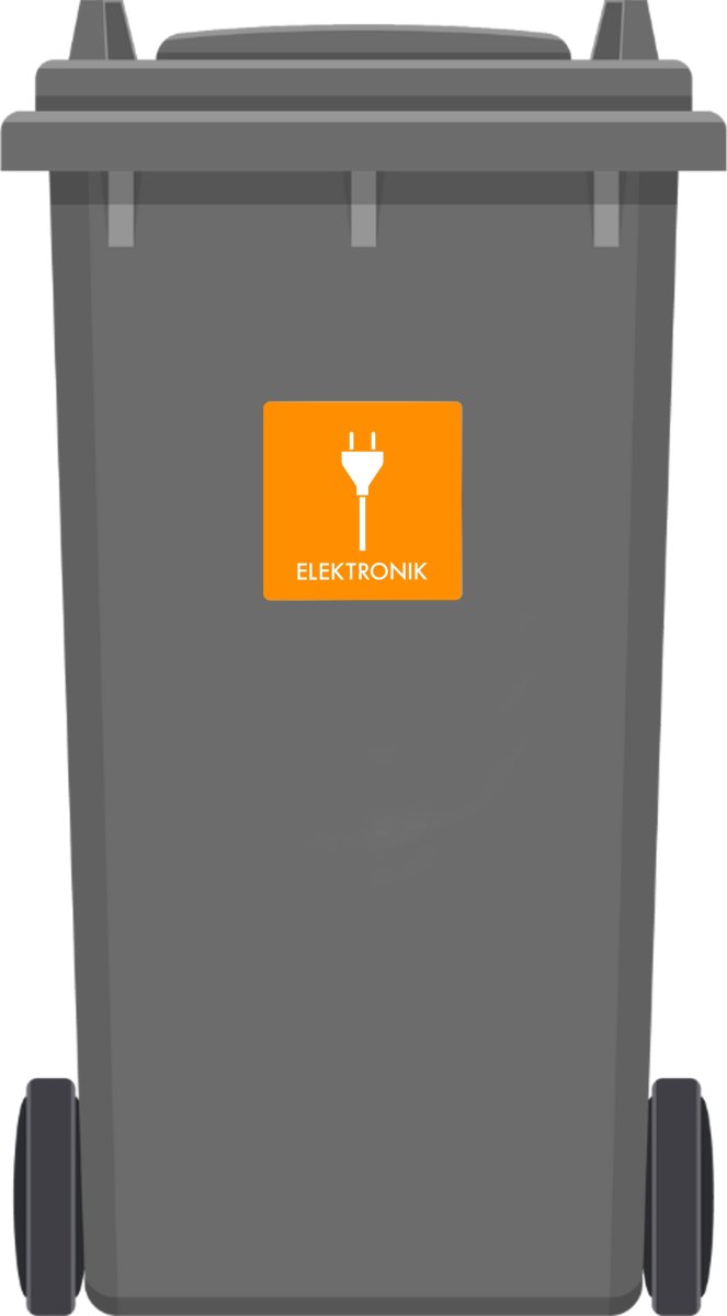 Affaldspiktogram udendørs 12x12cm alu, Elektronik