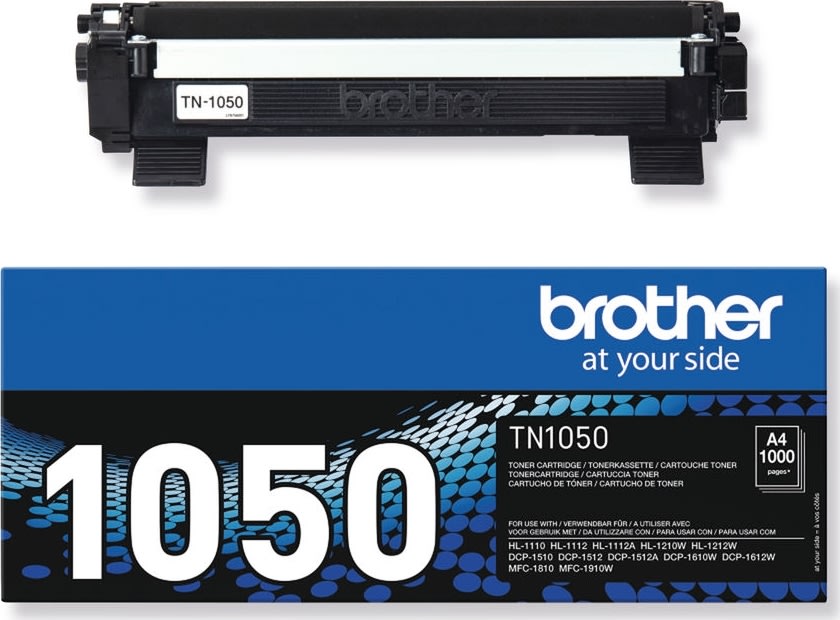 Brother TN1050 lasertoner, sort, 1.000 s