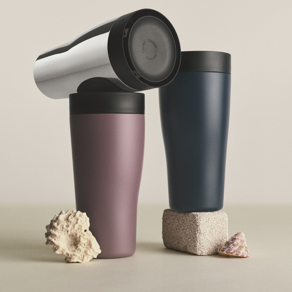 Georg Jensen Sky Termokop H19 cm, mørk rosa
