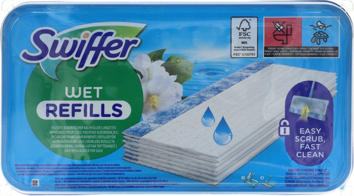 Swiffer Gulvmoppe Wet Refills, vådrengøring