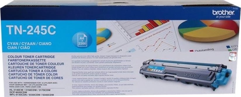 Brother TN245C Lasertoner, cyan, 2200 s.