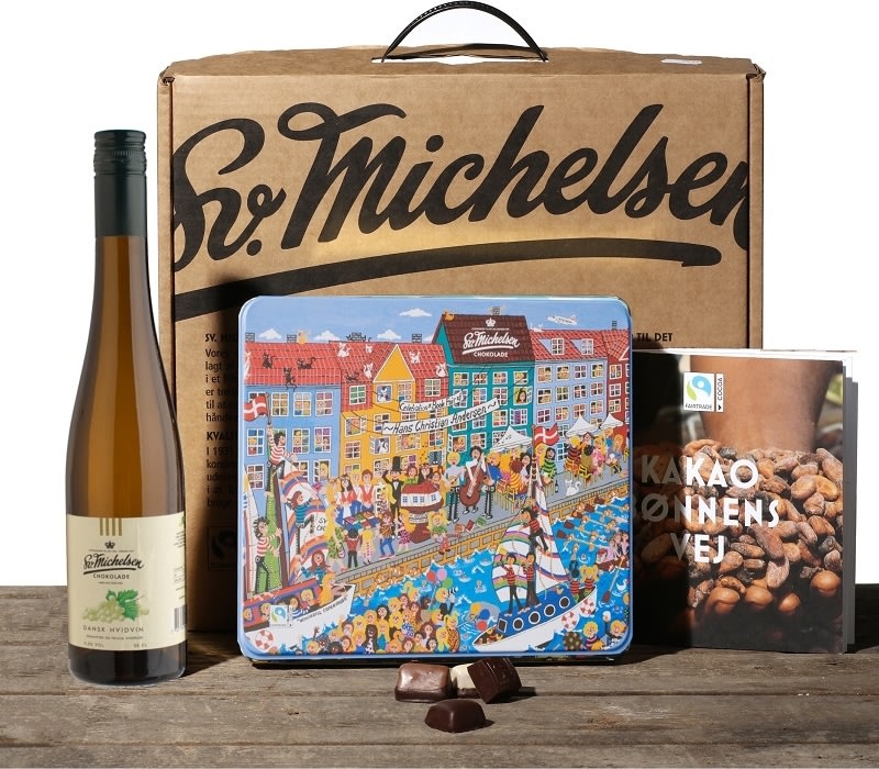 Sv. Michelsen Gavekuffert m/kunstdåse og vin