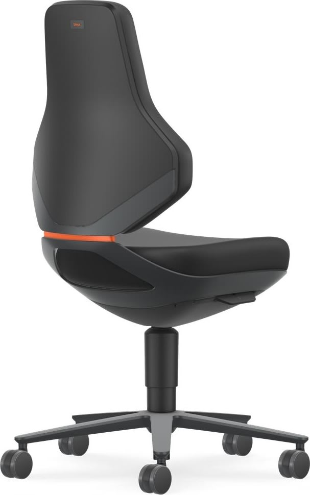 Texon Arbejdsstol, sort, Skintec, hjul