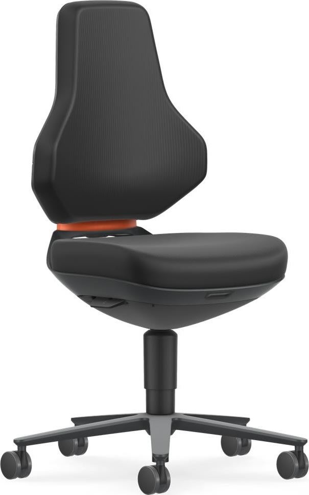 Texon Arbejdsstol, sort, Skintec, hjul
