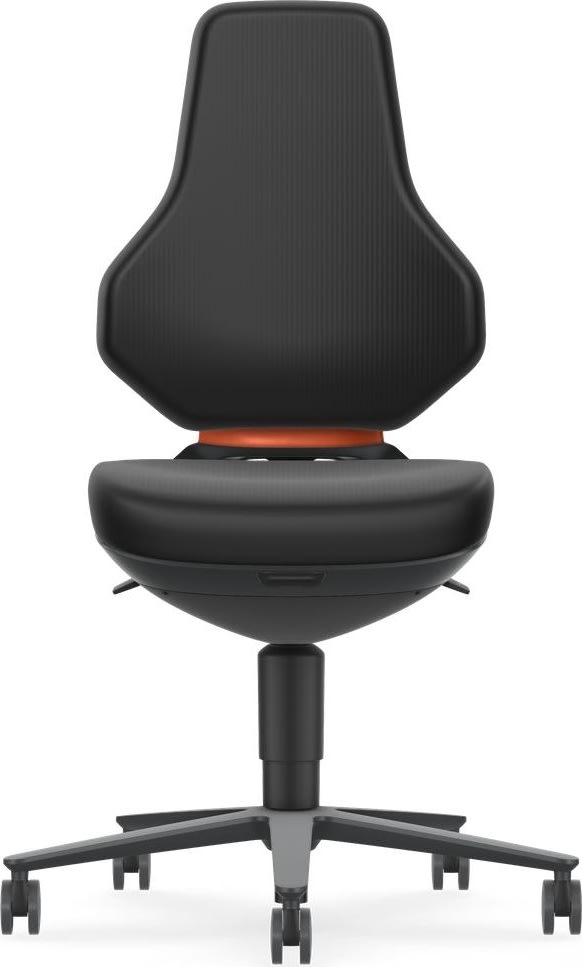 Texon Arbejdsstol, sort, Skintec, hjul
