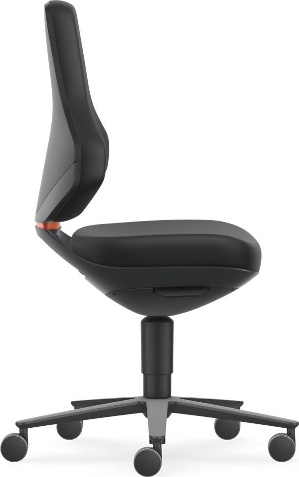 Texon Arbejdsstol, sort, Skintec, hjul