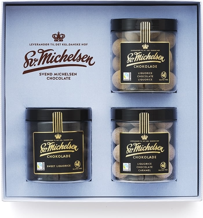 Sv. Michelsen Gaveæske med 3 glas dragé 450g