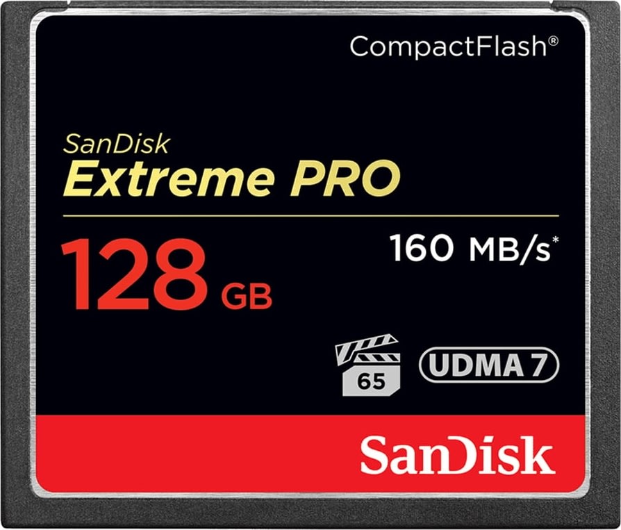 SanDisk Compact Flash Extreme Pro128GB hukom. kort