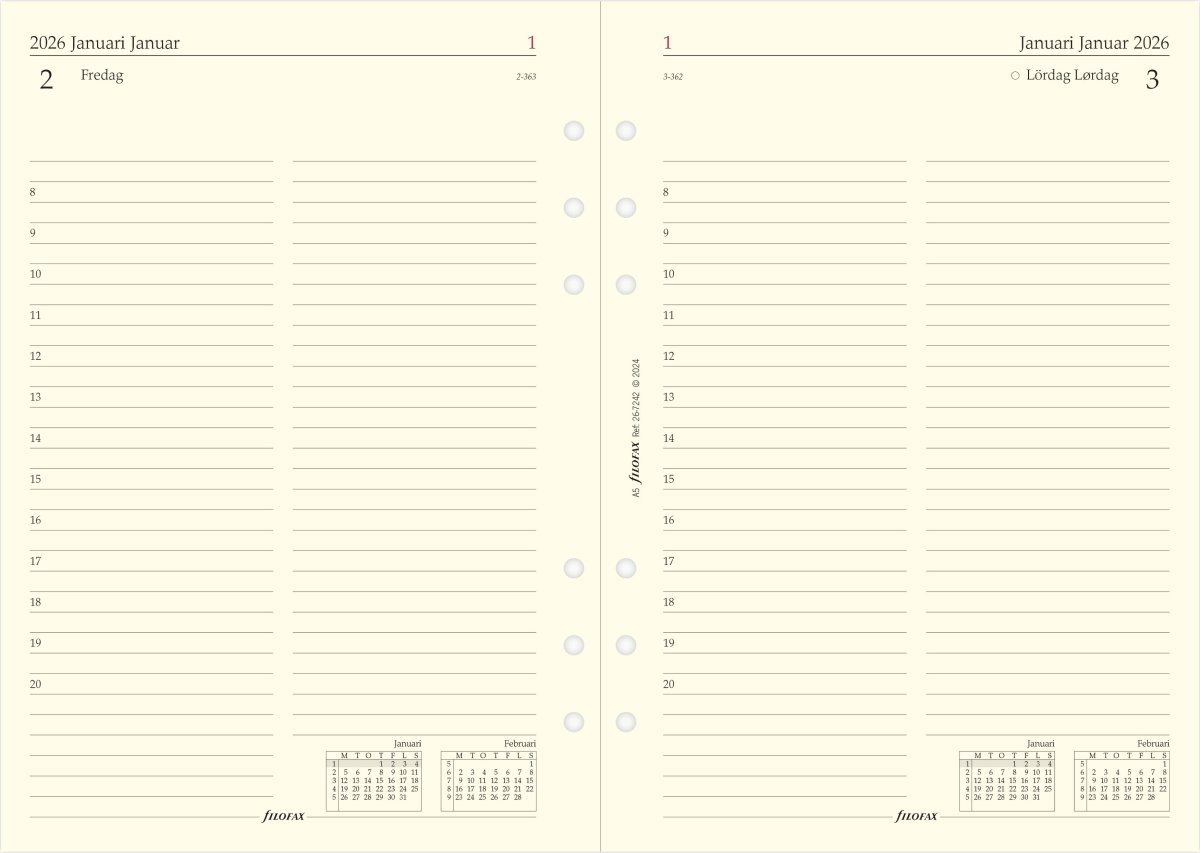 Filofax 2026 Refill | A5 | Dag