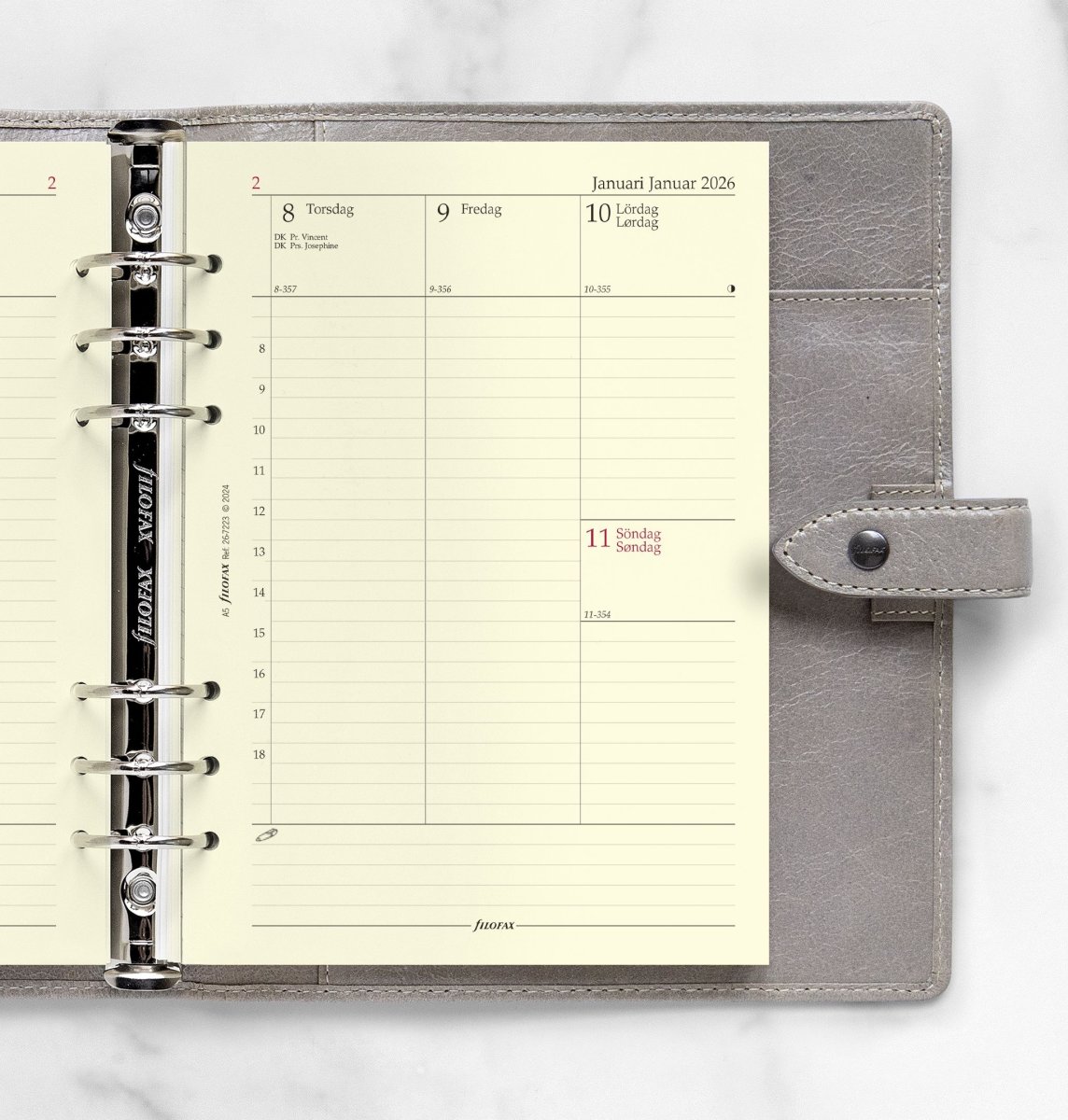Filofax 2026 Refill | A5 | Uge | Højformat