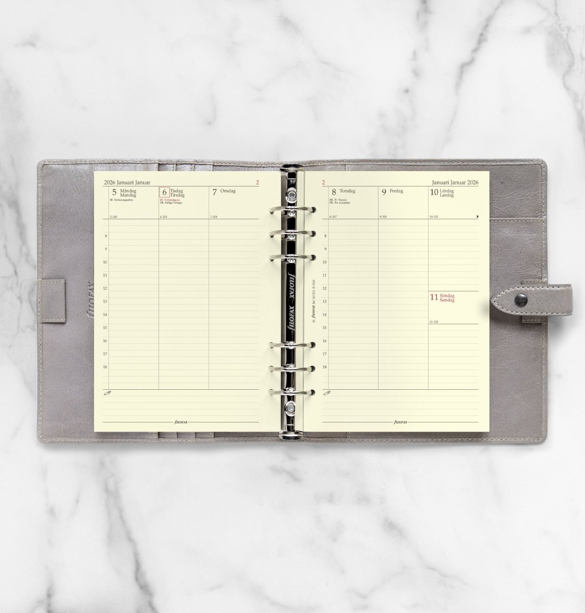 Filofax 2026 Refill | A5 | Uge | Højformat