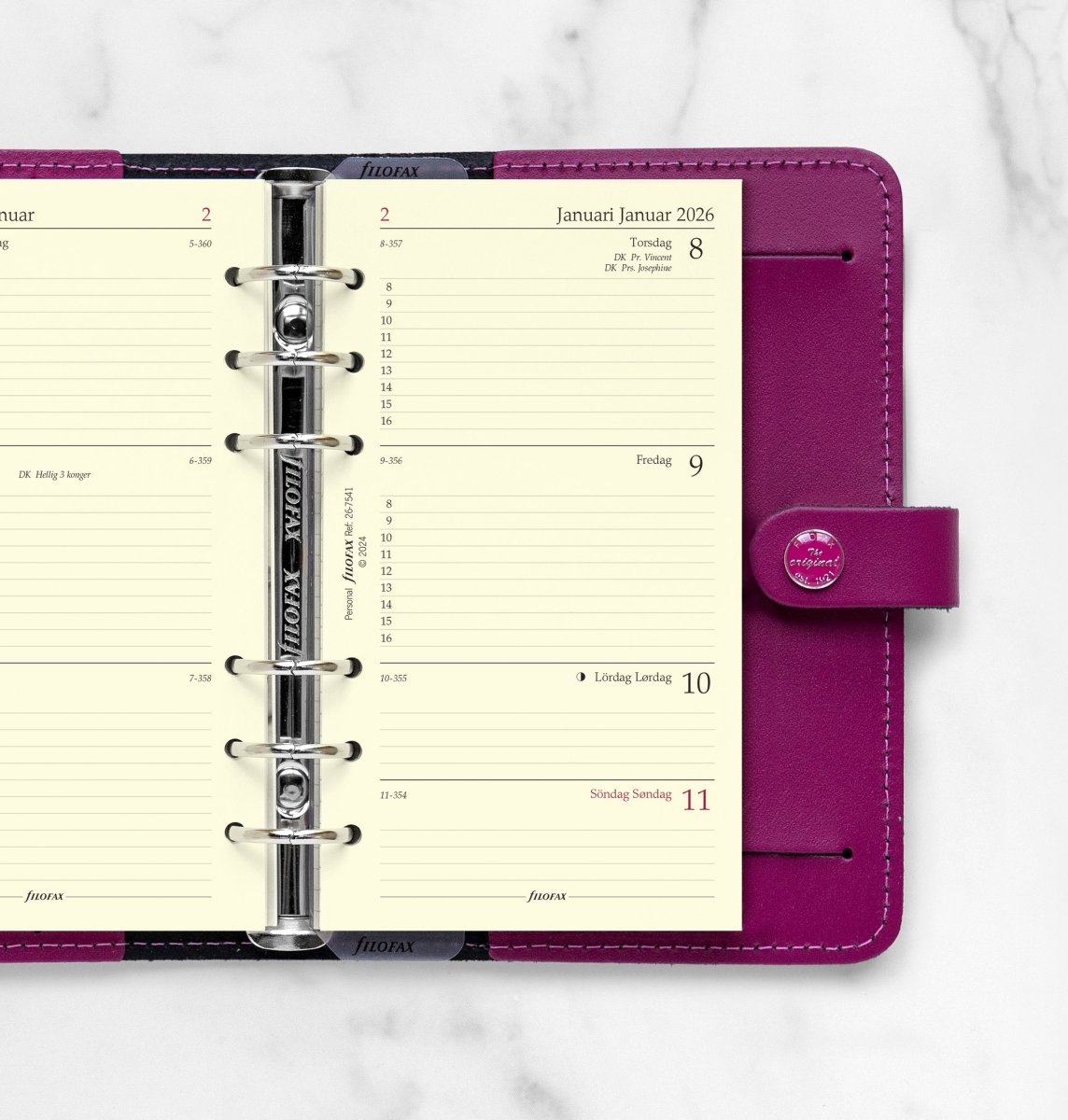 Filofax 2026 Refill | Personal | Årspakke