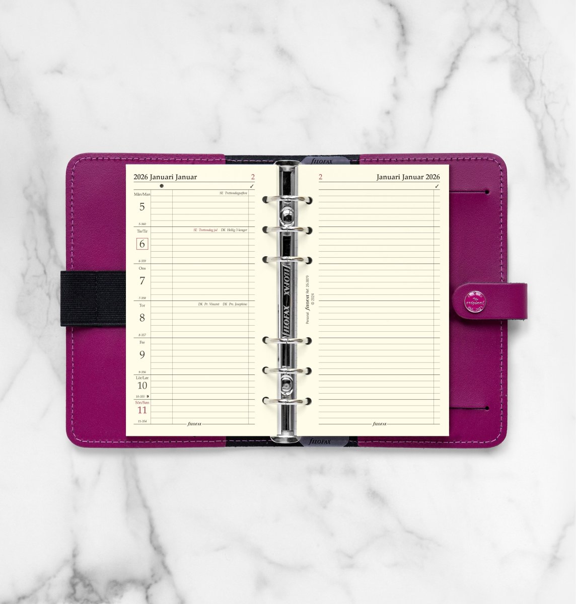 Filofax 2026 Refill | Personal | Uge + Notat