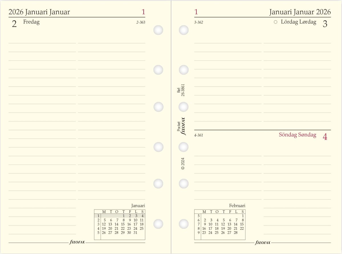 Filofax 2026 Refill | Pocket | Dag