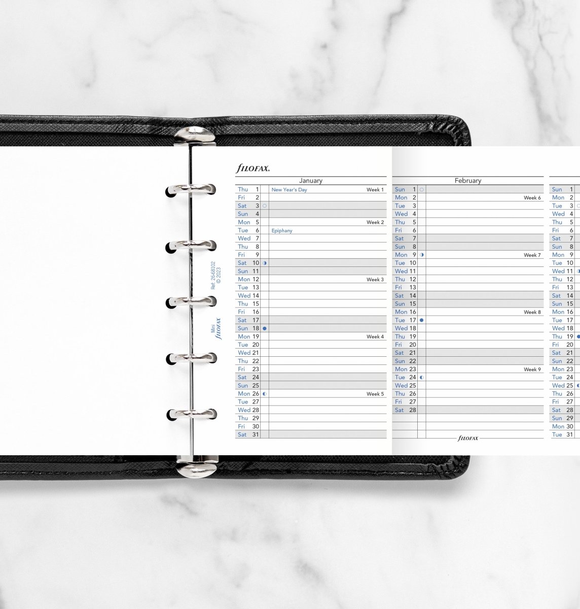 Filofax 2026 Refill | Mini | Årsplan | Engelsk