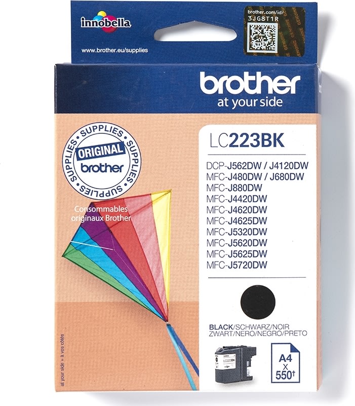 Brother LC223BK blækpatron, sort, 550s