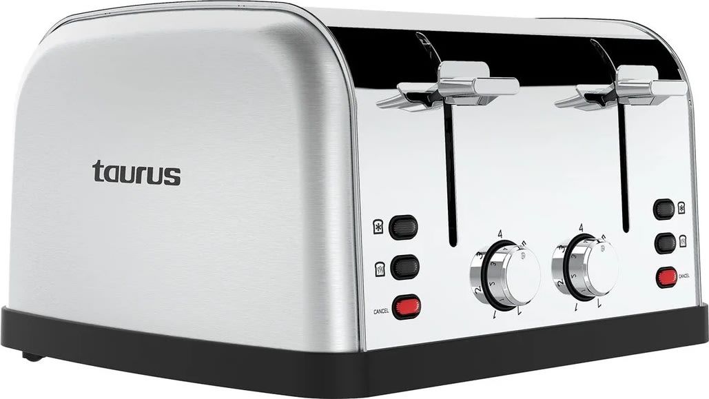 Taurus Brødrister Vintage Four 4 Skiver, stål
