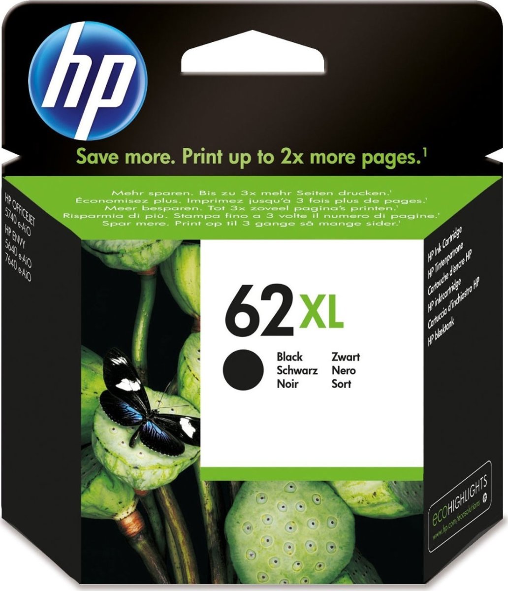 HP no 62XL C2P05AE blækpatron, sort, 600 s.