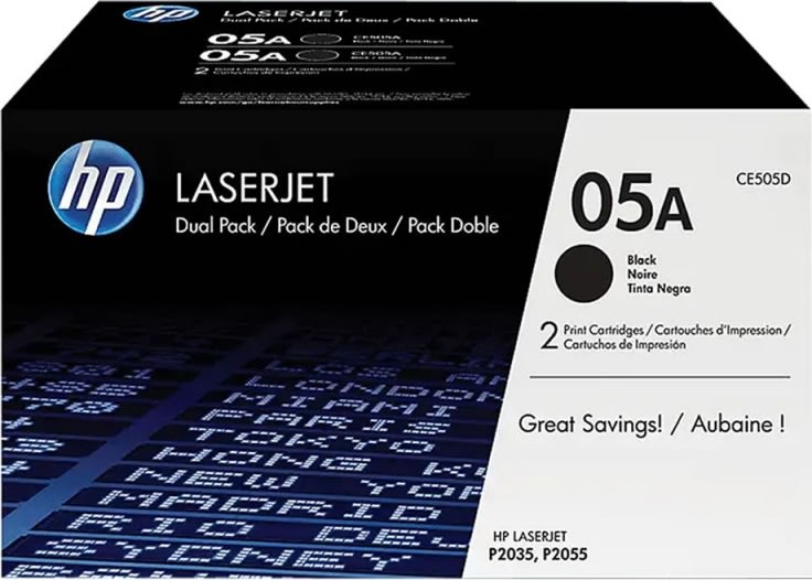 HP no 05A CE505D lasertoner, sort, 2 x 2300 s.