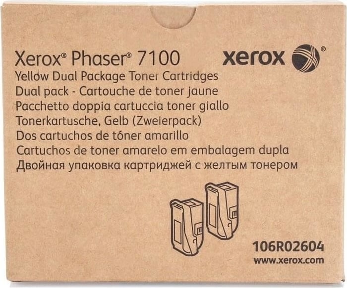 Xerox 106R02604 lasertoner, gul, 2x4500s.