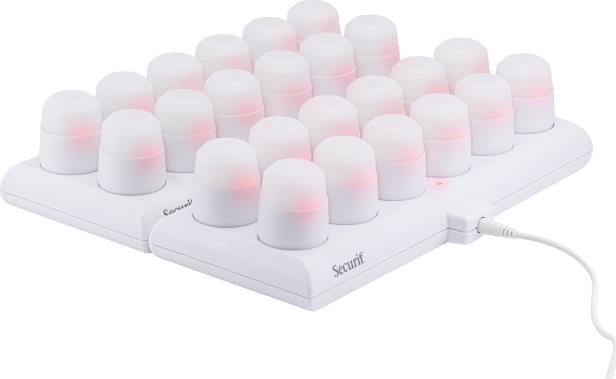 Securit® Amsterdam LED fyrfadslys, 12 stk., hvid