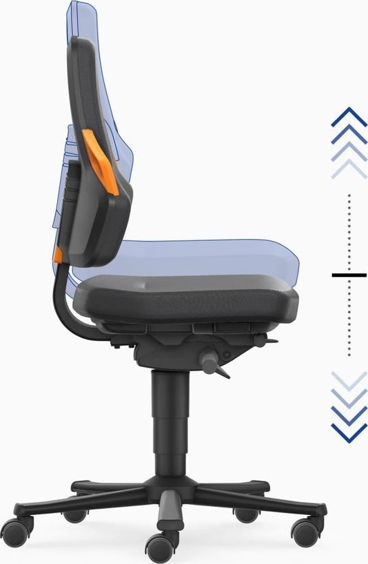 Nexxit Arbejdsstol, sort/blå, Duotec, hjul