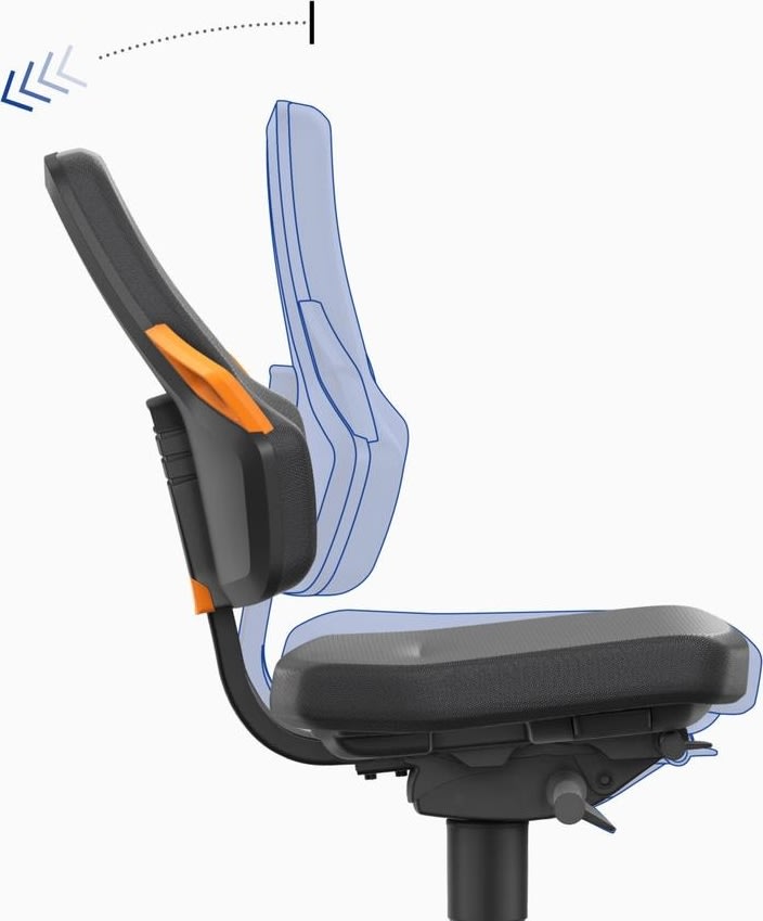 Nexxit Arbejdsstol, sort/blå, Duotec, fodring
