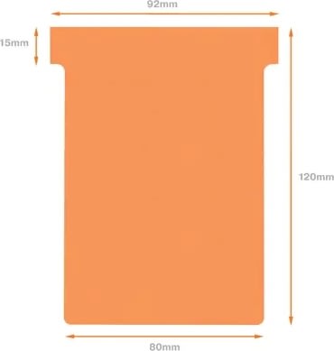 Nobo T-kort str. 3, 80 x 120mm, 100 stk, orange