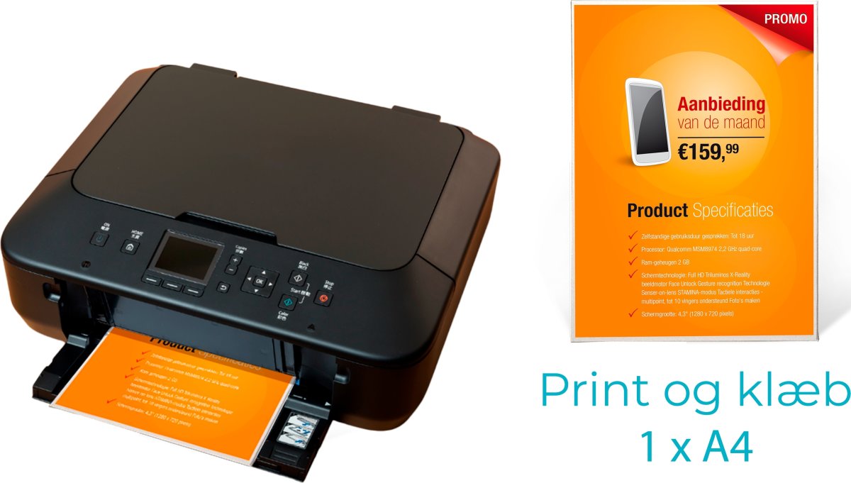 Peleman Print & klæb display | A4 | Hvid