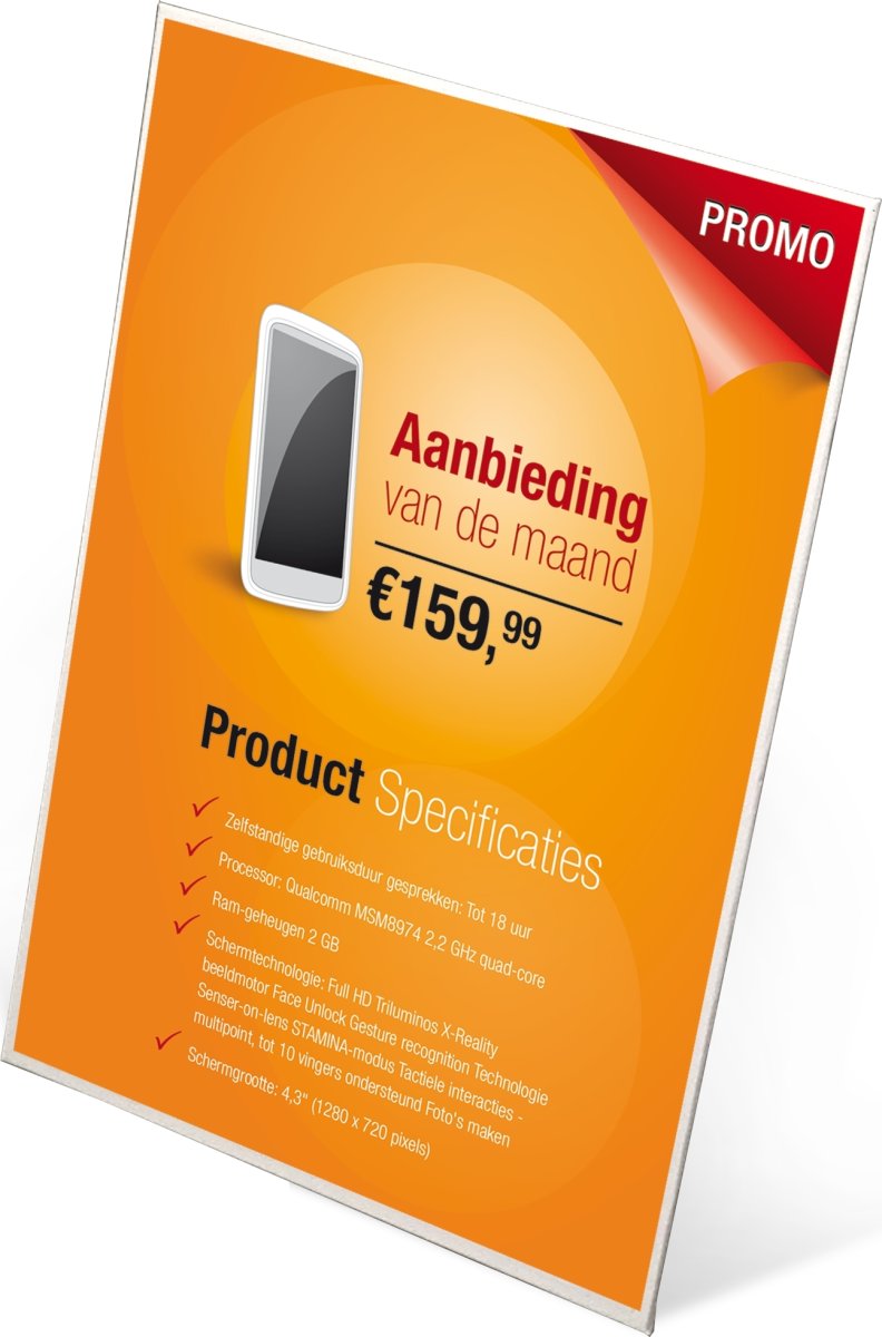Peleman Print & klæb display | A4 | Hvid