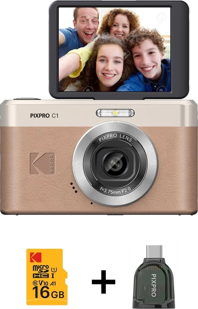 Kodak Digitalt Kamera Pixpro C1 CMOS 5x 16MP, brun