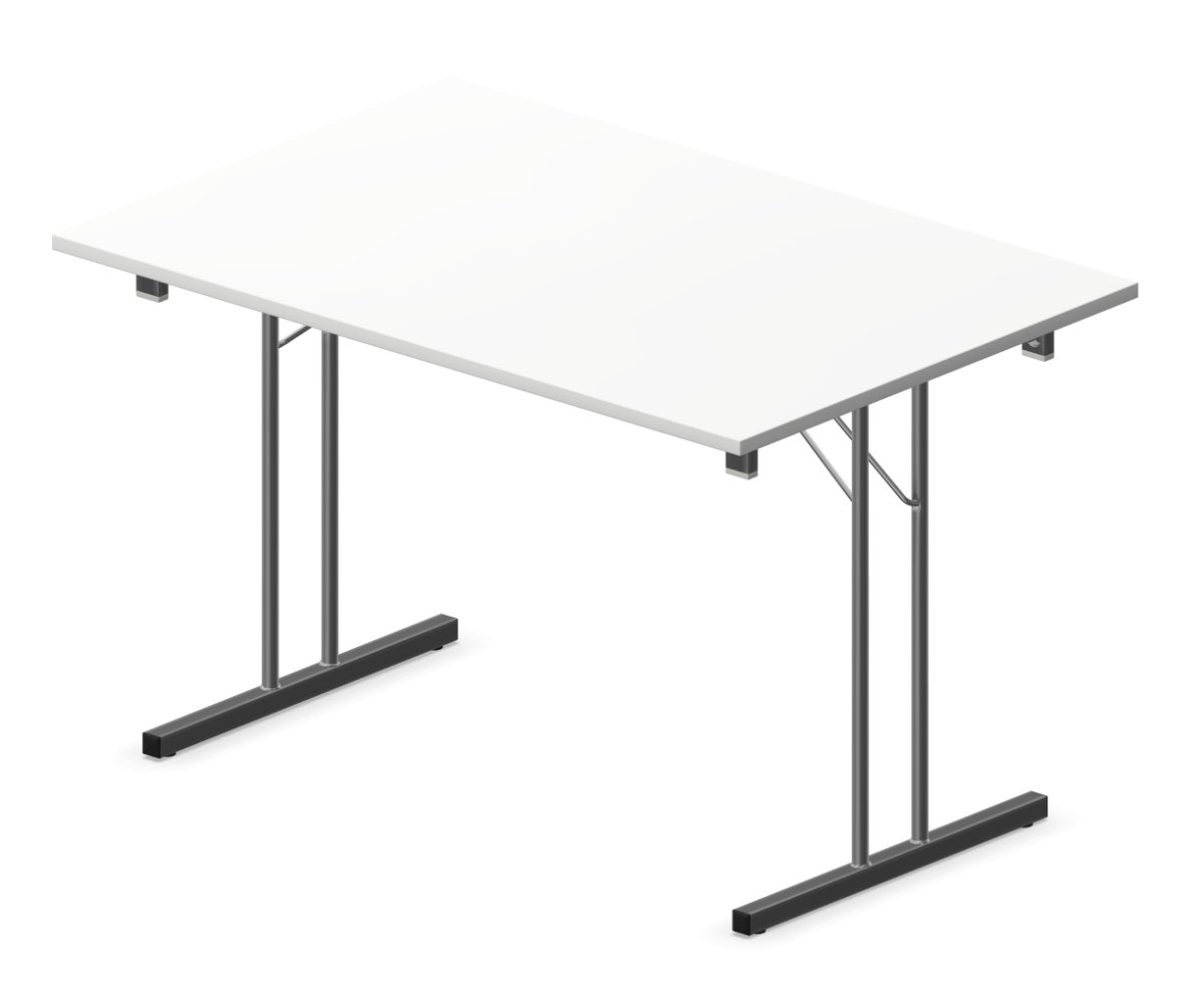 Bord med klapstel 120x80 cm, hvid laminat