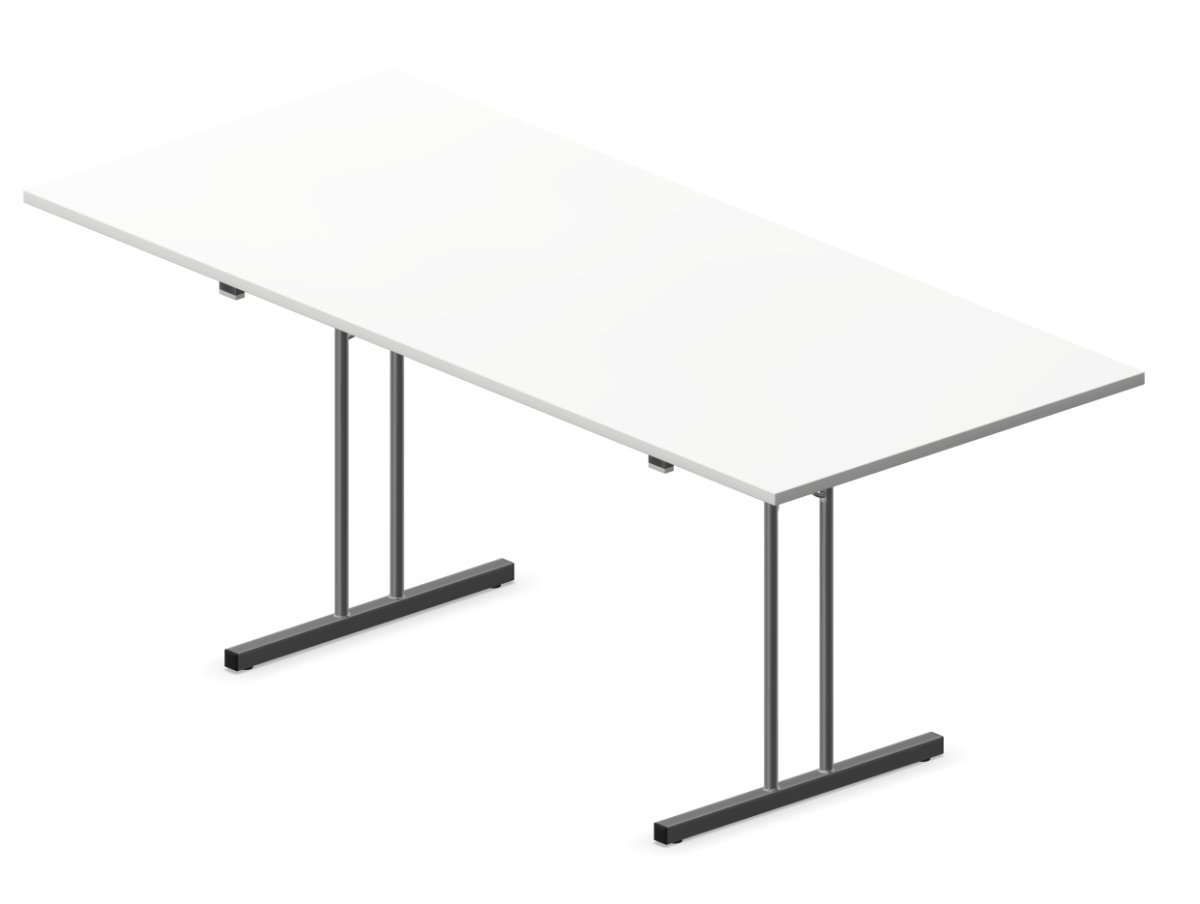 Bord med klapstel 180x80 cm, hvid laminat