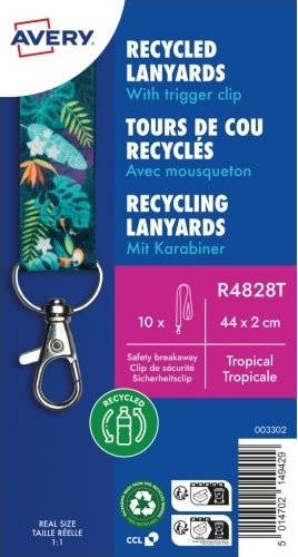 Avery R4828T Nøglesnor, Tropical-print karabinhage