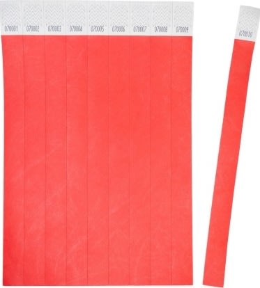 Avery TYVRD-50 Armbånd | rød | 500 stk. | 256x19mm