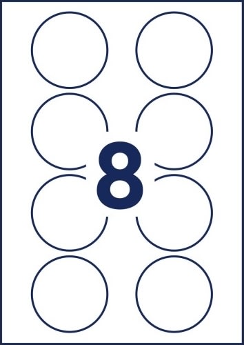 Avery L4881-20 Navnebadges, Ø 65 mm, Hvid