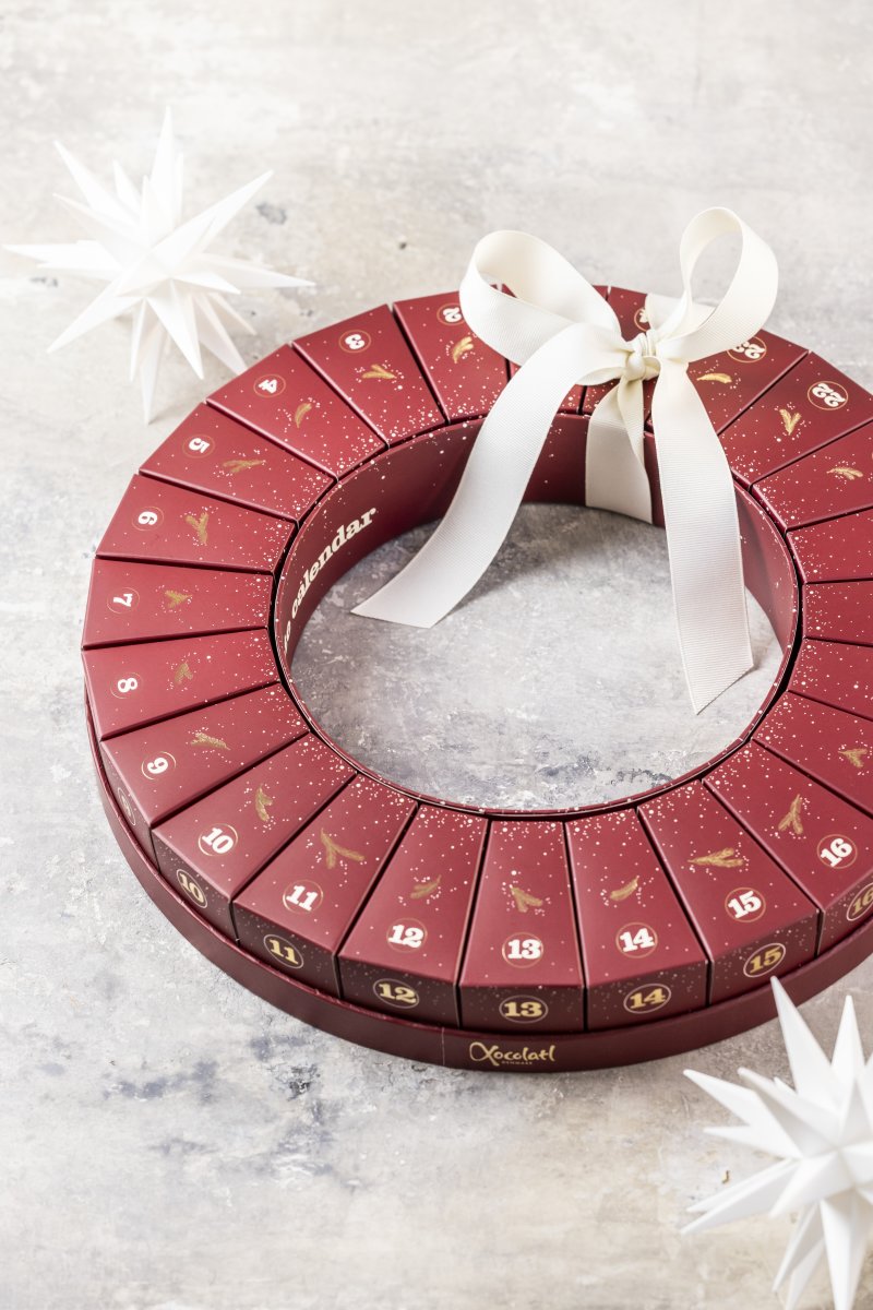 Xocolatl Rund Julekalender for 2, 425g