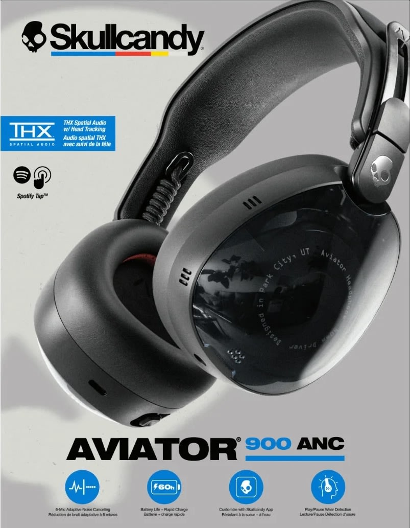 Skullcandy Hovedtelefon Aviator 900 Over-Ear, sort