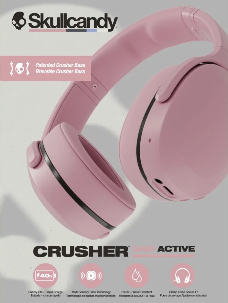 Skullcandy Hovedtelefon Crusher Over-Ear, pink