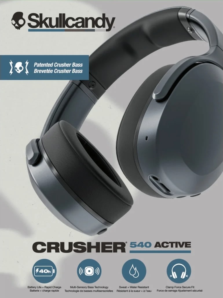 Skullcandy Hovedtelefon Crusher 540 Over-Ear, sort