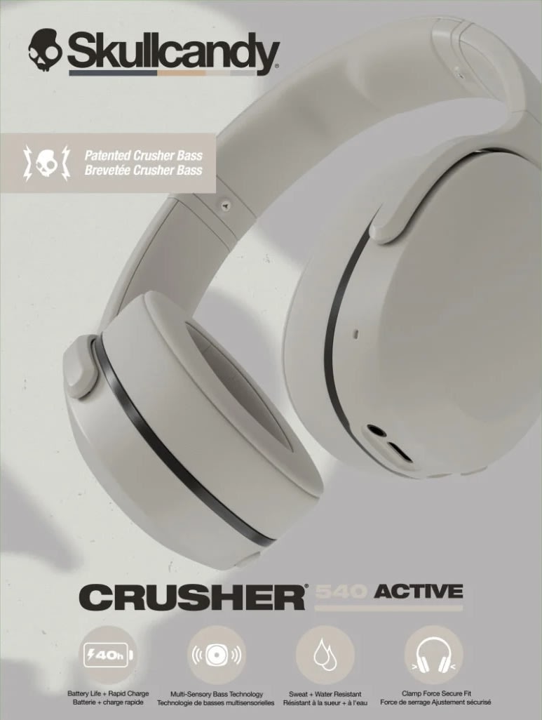 Skullcandy Hovedtelefon Crusher 540 Over-Ear, grå