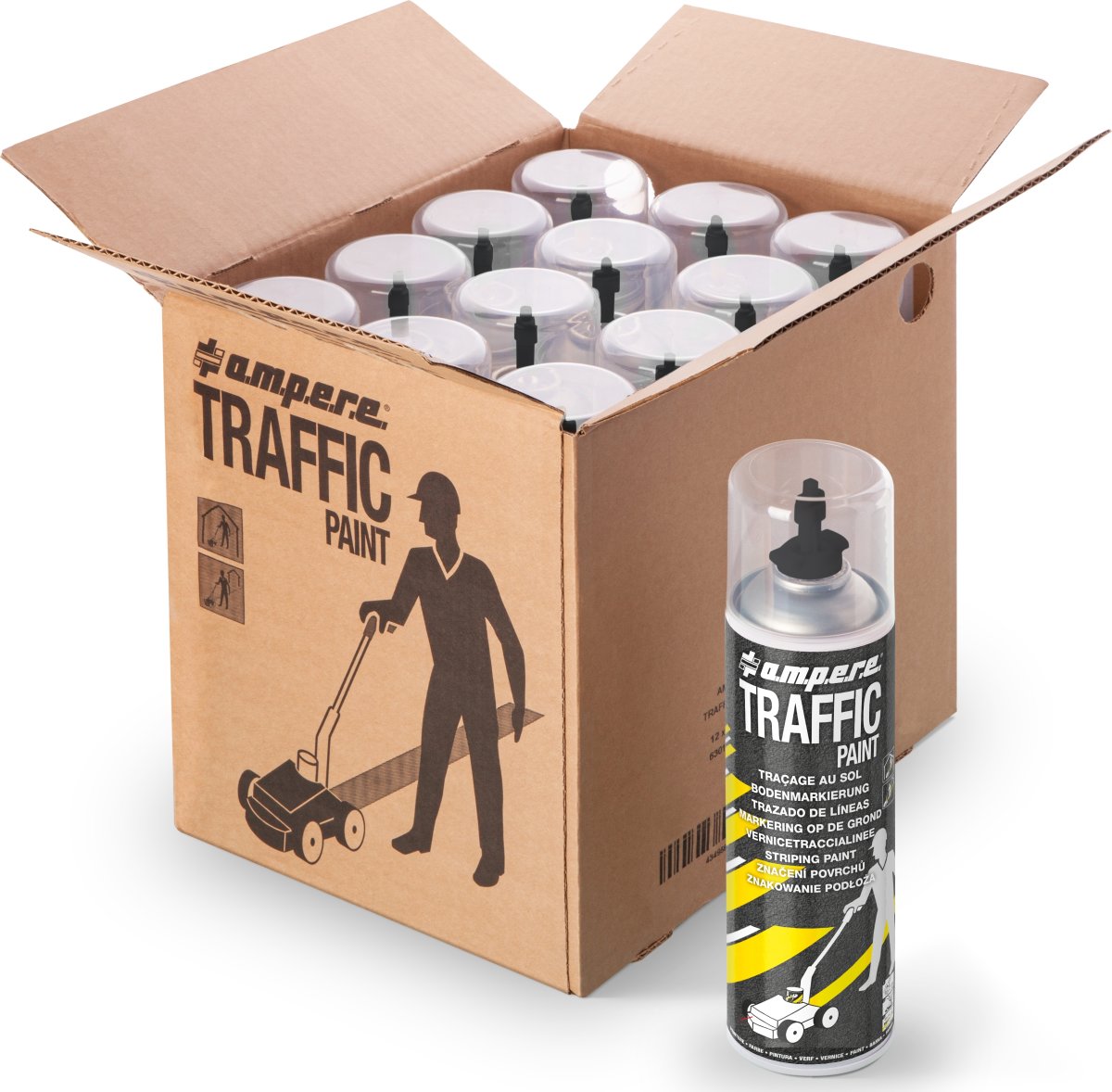 Traffic gulvmarkeringsmaling, 500ml, sort