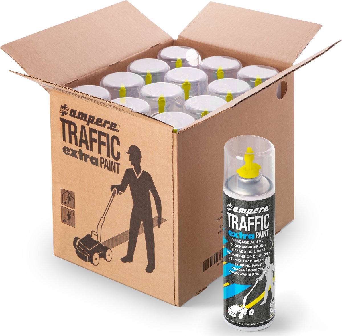 Traffic Extra gulvmarkeringsmaling, 500ml, gul
