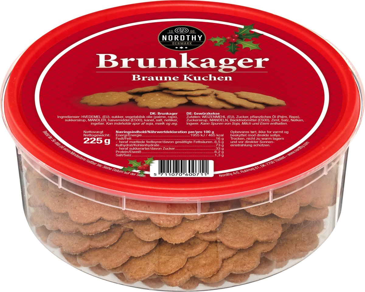 Nordthy Brunkager i dåse, 225 g