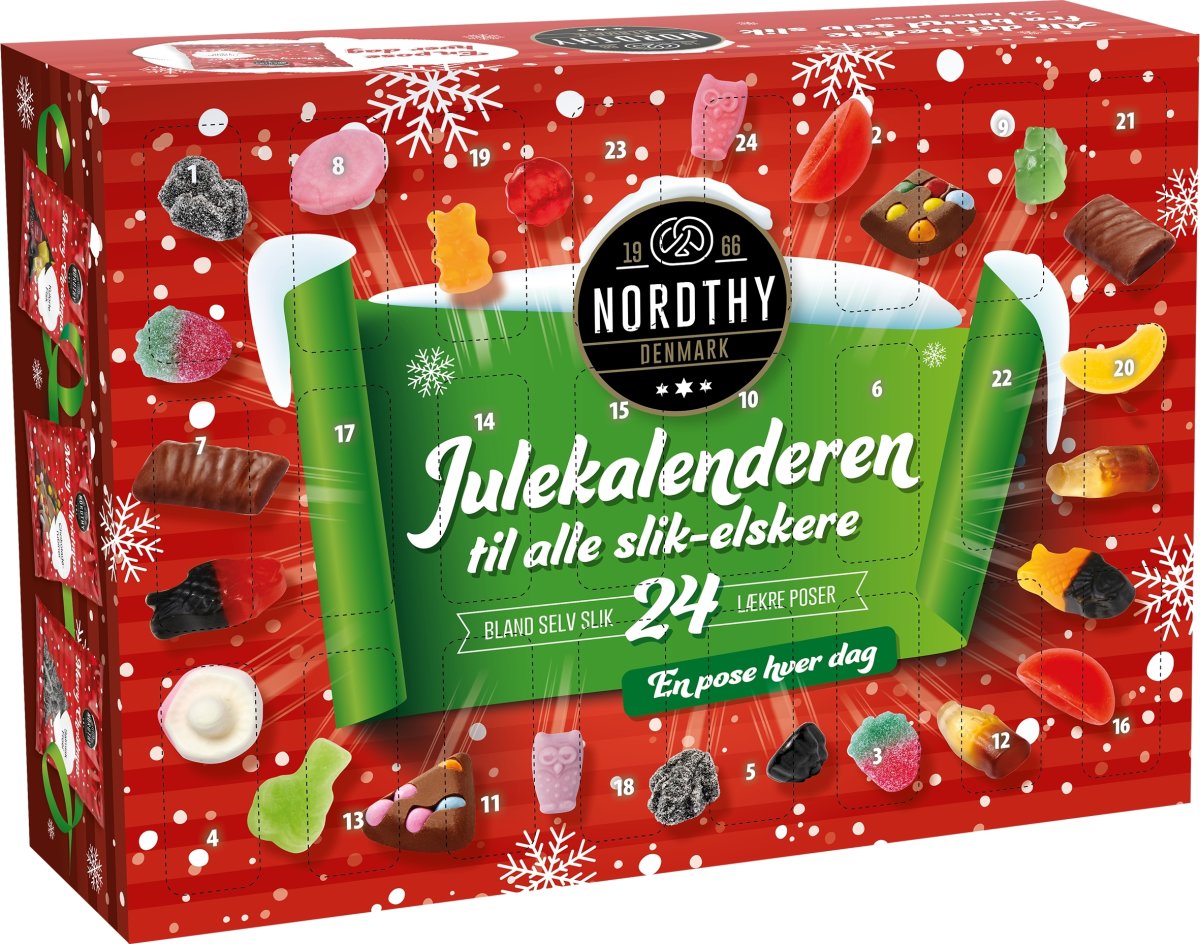 Nordthy Slik Julekalender Rød